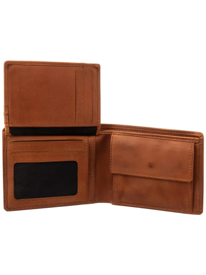SL.14531 wallet style Lorenzo Geldbörse Leder Querformat in cognac