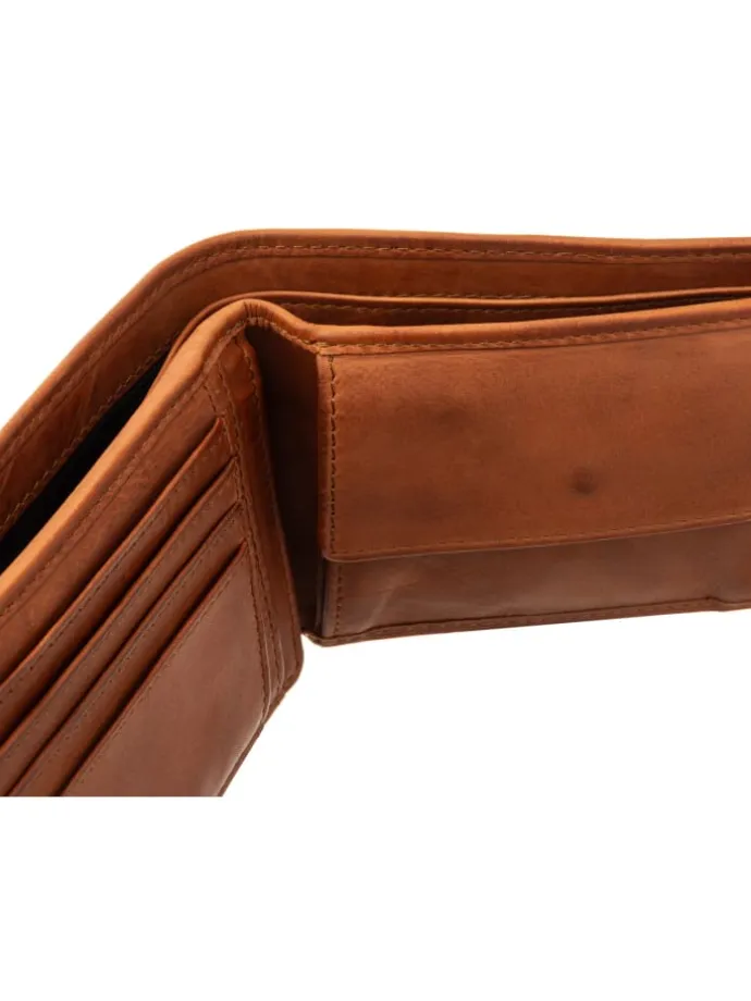 SL.14531 wallet style Lorenzo Geldbörse Leder Querformat in cognac