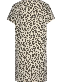 Sleepshirt in ecru-schwarz-gemustert