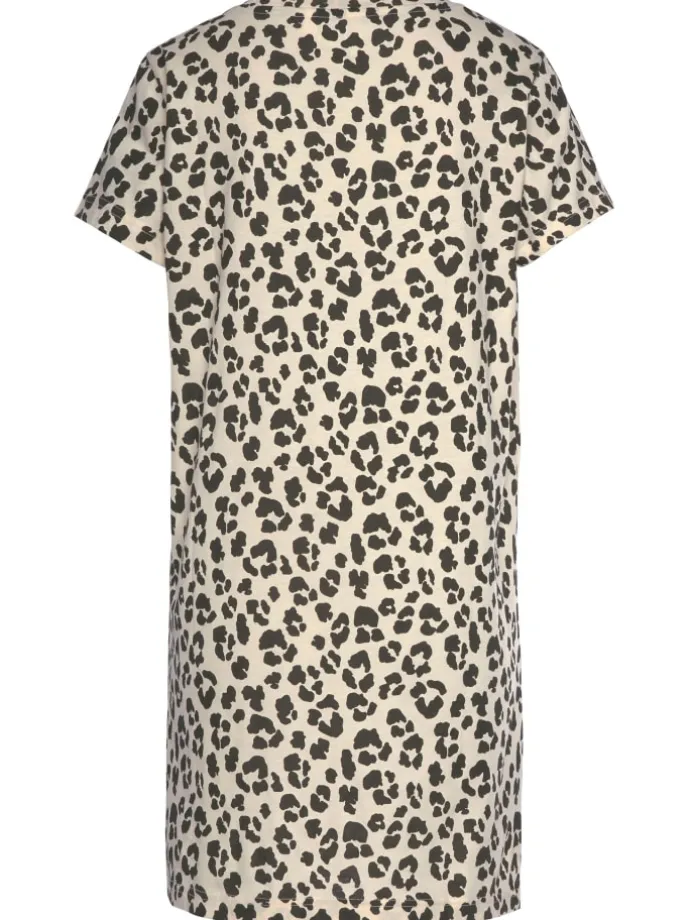 Sleepshirt in ecru-schwarz-gemustert