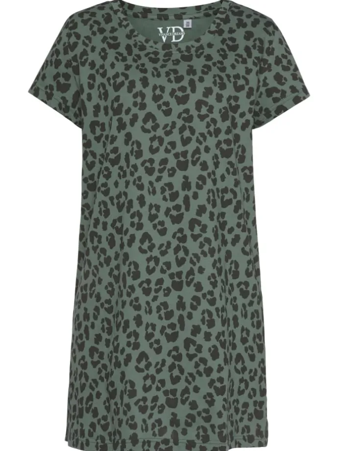 Sleepshirt in ecru-schwarz-gemustert