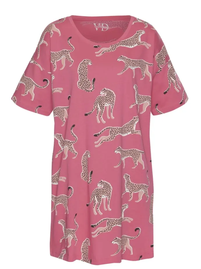 Sleepshirt in pink-gemustert
