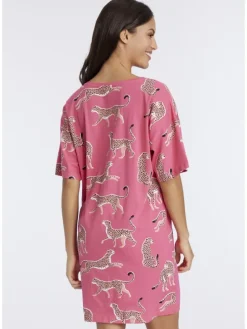 Sleepshirt in pink-gemustert
