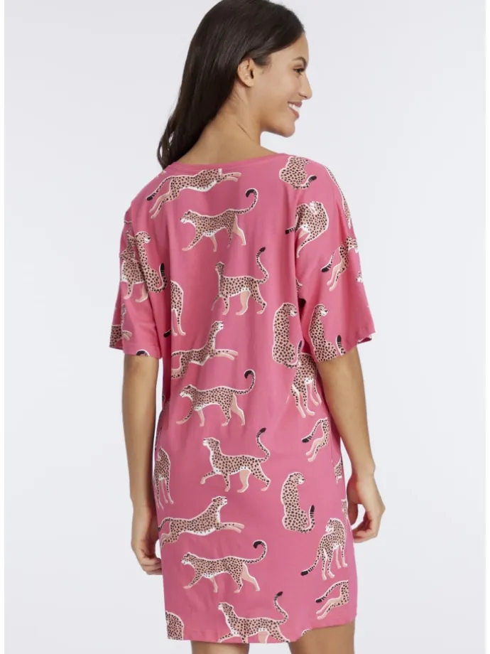 Sleepshirt in pink-gemustert