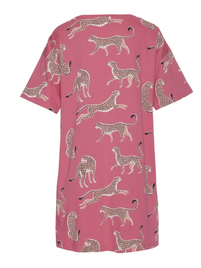 Sleepshirt in pink-gemustert