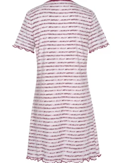 Sleepshirt in pink-rot-gestreift