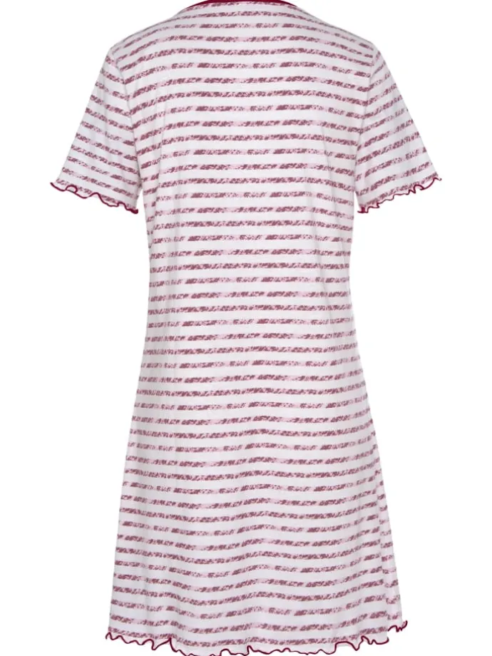 Sleepshirt in pink-rot-gestreift