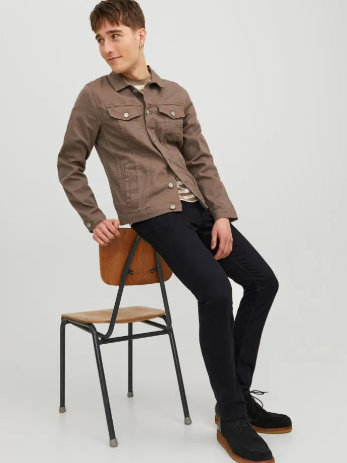 Slim Fit Skinny Jeans JJIGLENN JJFELIX in Schwarz