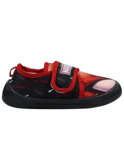 Slipper in Schwarz/ Rot