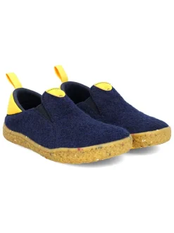 Slipper "Uppsala" in Dunkelblau/ Gelb