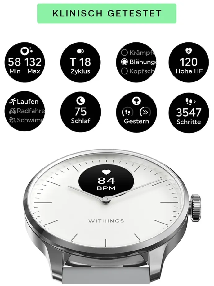 Smartwatch "ScanWatch Light" in Grau/ Silber