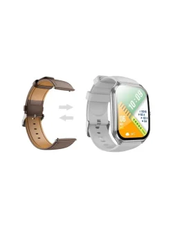 Smartwatch Y28 AMOLED Bluetooth Anrufuhr Silber