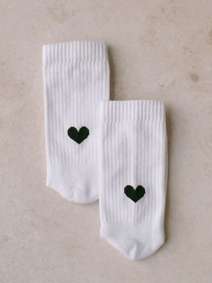Socken "Herz" in Weiß