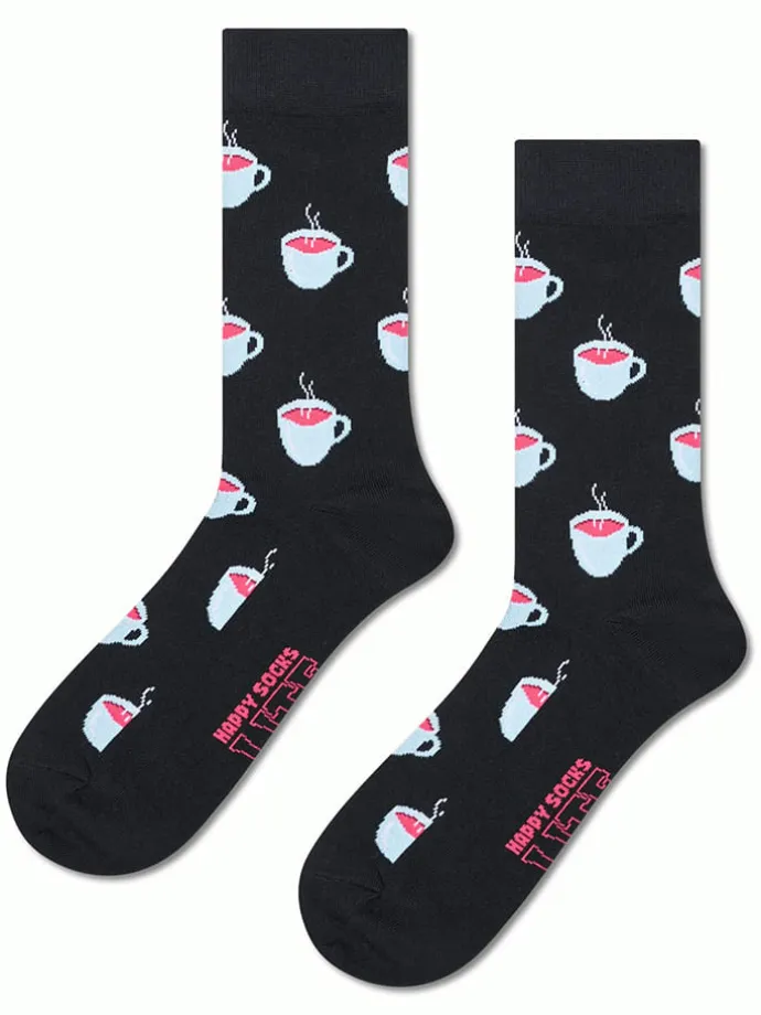 Socken "Hot Cup" in Schwarz/ Hellblau