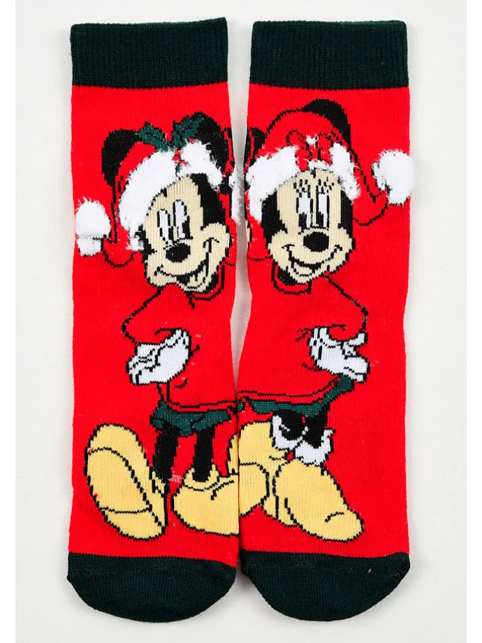 Socken "Minnie" in Rot/ Schwarz