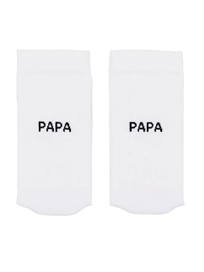 Socken "Papa" in Weiß