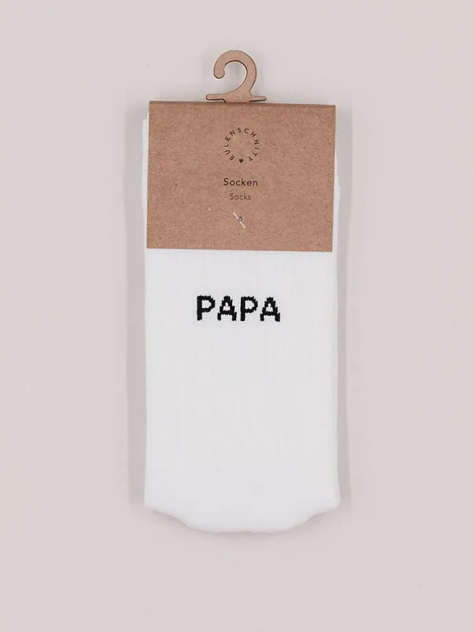 Socken "Papa" in Weiß