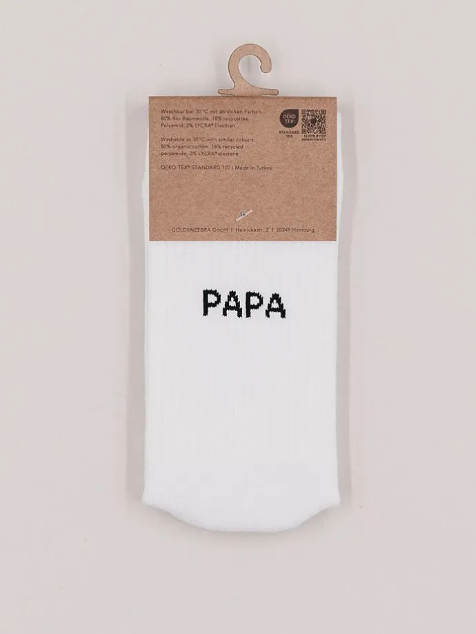 Socken "Papa" in Weiß