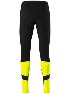 Softshell-Fahrradleggings "Essential" in Schwarz/ Gelb
