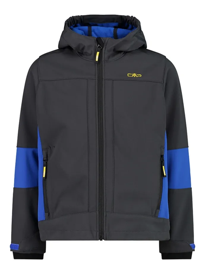 Softshelljacke in Anthrazit/ Blau