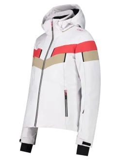 Softshelljacke in Weiß/ Orange/ Beige