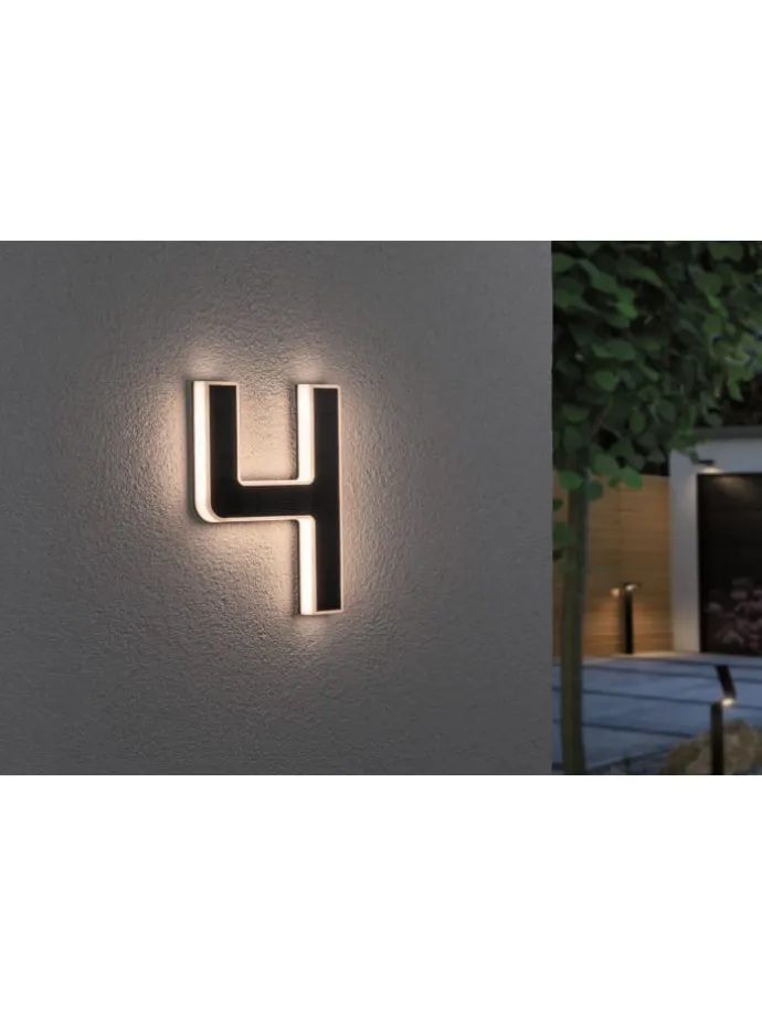 Solar LED Hausnummernleuchte Nummer 4