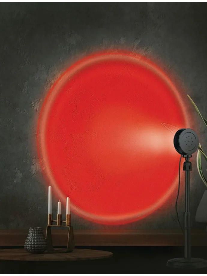 Sonnenuntergangs-Projektionslampe in Schwarz - (H)38 cm