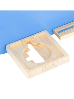 Soundbox-Wandregal in Hellblau - (B)48 x (H)35 cm