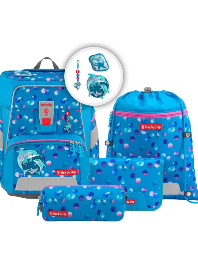 SPACE Schulranzen-Set Dolphin Finja 5-tlg. in blau