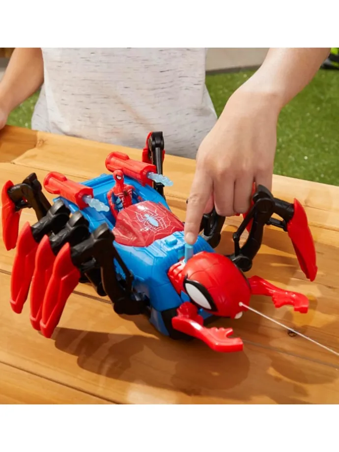 Spider-Man Marvel Krabbelspinne mit Wasserspritze + Projektile ab 4 Jahren rot