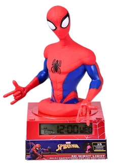 Spider-Man Wecker mit 3D Figur & LED Nachtlicht  in Rot
