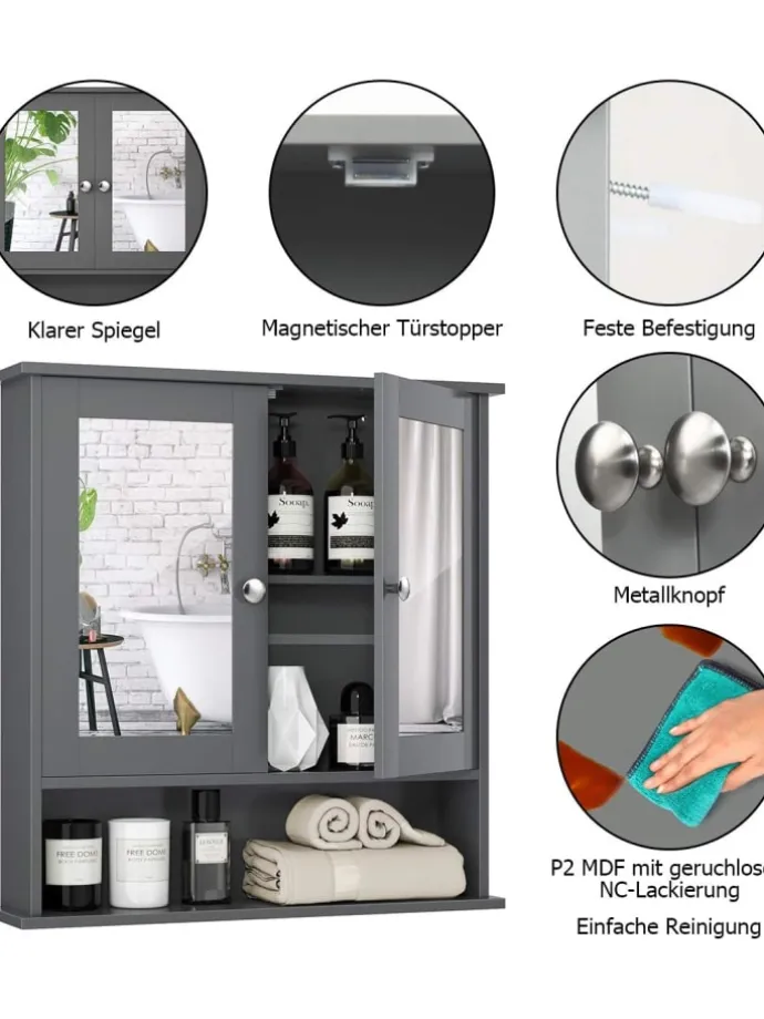 Spiegelschrank Badezimmer in Grau