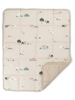 Spieldecke "Tiny farm" in Beige - (L)100 x (B)80 cm