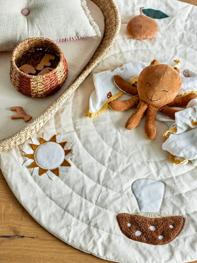 Spielmatte in Beige - Ø 100 cm