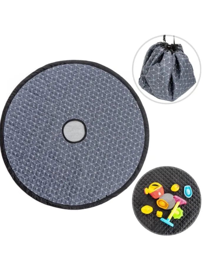 Spielplatzdecke 2in1 - Tasche und Unterlage in grau,weiss