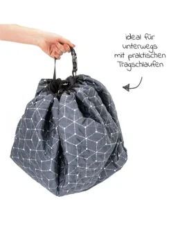 Spielplatzdecke 2in1 - Tasche und Unterlage in grau,weiss