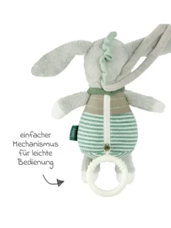 Spieluhr / Einschlafhilfe 22 cm - Esel in grau,gruen