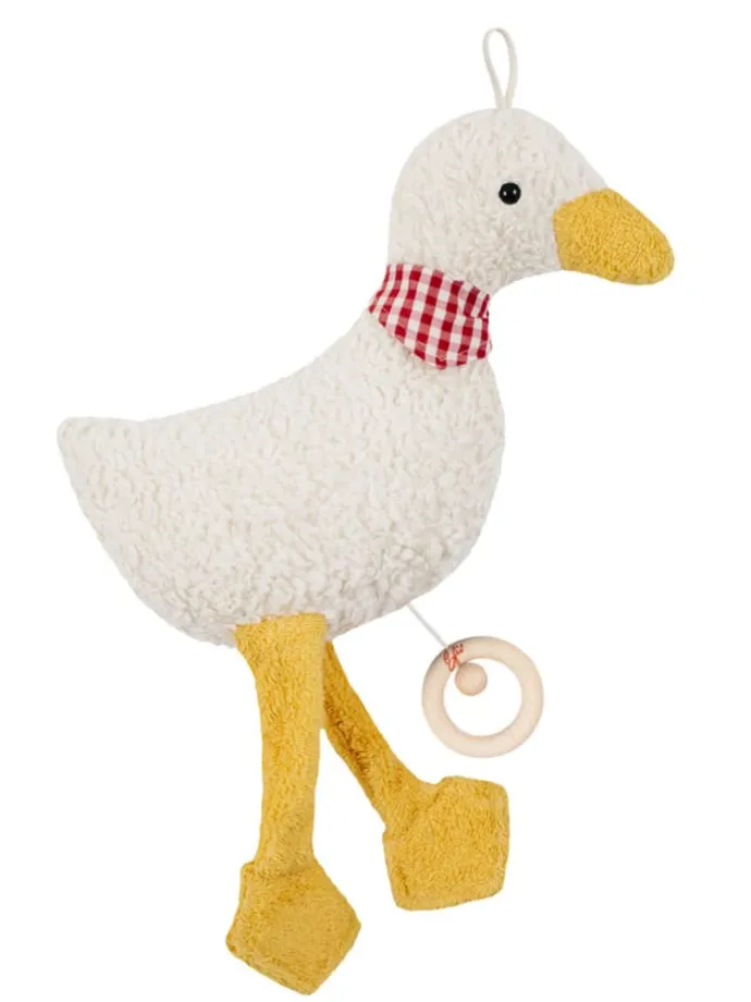 Spieluhr Gans gelb, Made in Germany, Größe ca. 38 cm, Melodie: Guter Mond......