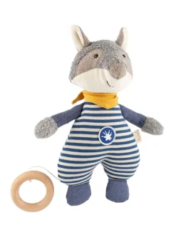 Spieluhr Waschbär Baby Geschenk in grau