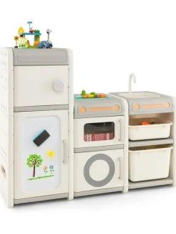 Spielzeugregal 110x32x66cm in Beige