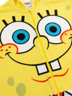 SpongeBob Schwammkopf Kostüm Overall Kapuze Onesie Jumpsuit Einteiler in gelb