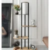 Standleuchte in Hellbraun/ Schwarz - (B)65 x (H)150 x (T)35 cm