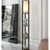 Standleuchte in Hellbraun/ Schwarz - (B)24 x (H)150 x (T)25 cm