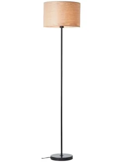 Standleuchte in Hellbraun/ Schwarz - (H)161,5 x Ø 38 cm