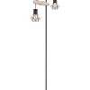 Standleuchte "Priska" in Hellbraun/ Schwarz - (H)168 cm