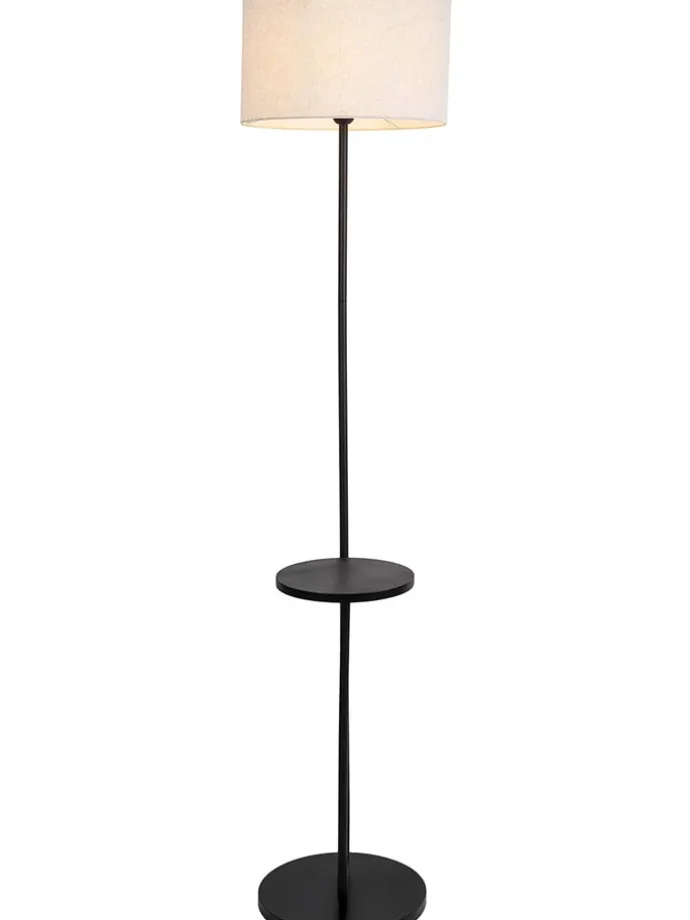Standleuchte "Tordis" in Creme/ Schwarz - (B)50 x (H)157 cm