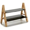 Standregal in Schwarz/ Hellbraun - (B)38 x (H)26 cm