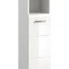 Standschrank hoch in Weiß/Weiß Hochglanz - (B) 30 x (H) 110 x (T) 30