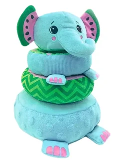 Stapelturm Baby Plüsch Elefant in Blau