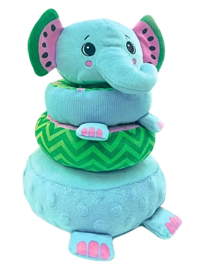 Stapelturm Baby Plüsch Elefant in Blau